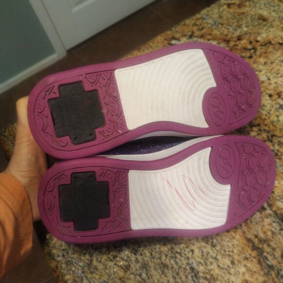 Heelys Girls Split Purple Aqua Skate Shoes Glitter Roller Shoes Size Youth 4 - Picture 10 of 12
